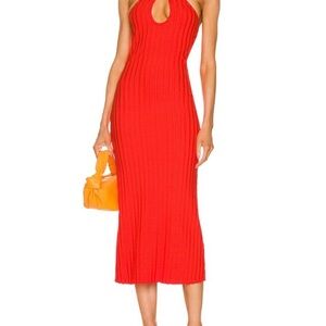 Simon Miller Janga Halter-Style ribbed bodycon stretch Midi Dress size XS NWOT